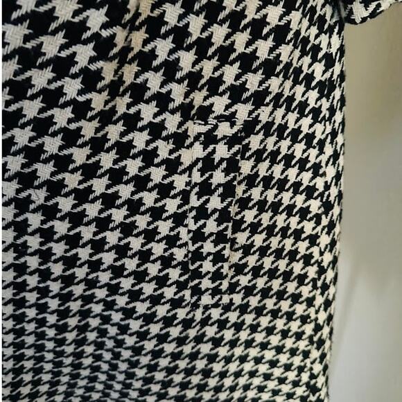 Houndstooth Short Sleeve Statement Coat Black And White Size Small - Picture 5 of 10